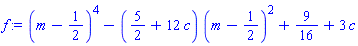 (m-1/2)^4-(5/2+12*c)*(m-1/2)^2+9/16+3*c