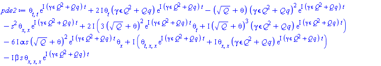 (diff(diff(theta(x, t), t), t))*exp(I*(Q^2*epsilon*gamma+Q*q)*t)+(2*I)*(diff(theta(x, t), t))*(Q^2*epsilon*gamma+Q*q)*exp(I*(Q^2*epsilon*gamma+Q*q)*t)-(Q^(1/2)+theta(x, t))*(Q^2*epsilon*gamma+Q*q)^2*exp(I*(Q^2*epsilon*gamma+Q*q)*t)-s^2*(diff(diff(theta(x, t), x), x))*exp(I*(Q^2*epsilon*gamma+Q*q)*t)+(2*I)*(3*(Q^(1/2)+theta(x, t))^2*exp(I*(Q^2*epsilon*gamma+Q*q)*t)*(diff(theta(x, t), t))+I*(Q^(1/2)+theta(x, t))^3*(Q^2*epsilon*gamma+Q*q)*exp(I*(Q^2*epsilon*gamma+Q*q)*t))-(6*I)*alpha*s*(Q^(1/2)+theta(x, t))^2*exp(I*(Q^2*epsilon*gamma+Q*q)*t)*(diff(theta(x, t), x))+I*((diff(diff(diff(theta(x, t), t), x), x))*exp(I*(Q^2*epsilon*gamma+Q*q)*t)+I*(diff(diff(theta(x, t), x), x))*(Q^2*epsilon*gamma+Q*q)*exp(I*(Q^2*epsilon*gamma+Q*q)*t))-I*beta*s*(diff(diff(diff(theta(x, t), x), x), x))*exp(I*(Q^2*epsilon*gamma+Q*q)*t)
