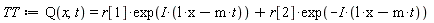 TT := Q(x, t) = r[1]*exp(I*(l*x-m*t))+r[2]*exp(-I*(l*x-m*t))