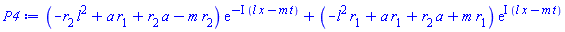 (-l^2*r[2]+a*r[1]+a*r[2]-m*r[2])*exp(-I*(l*x-m*t))+(-l^2*r[1]+a*r[1]+a*r[2]+m*r[1])*exp(I*(l*x-m*t))