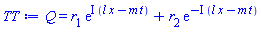 Q(x, t) = r[1]*exp(I*(l*x-m*t))+r[2]*exp(-I*(l*x-m*t))