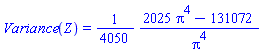 Variance(Z) = (1/4050)*(2025*Pi^4-131072)/Pi^4