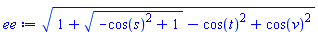 (1+(-cos(s)^2+1)^(1/2)-cos(t)^2+cos(v)^2)^(1/2)