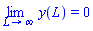 limit(y(L), L = infinity) = 0