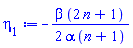 -(1/2)*beta*(2*n+1)/(alpha*(n+1))