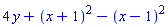 4*y+(x+1)^2-(x-1)^2