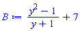 (y^2-1)/(y+1)+7