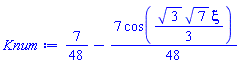 7/48-(7/48)*cos((1/3)*3^(1/2)*7^(1/2)*xi)
