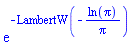 exp(-LambertW(-ln(Pi)/Pi))