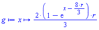 proc (x) options operator, arrow; (2/3)*(1-exp(x-(8/3)*r))*r end proc