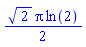 (1/2)*2^(1/2)*Pi*ln(2)