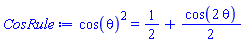 cos(theta)^2 = 1/2+(1/2)*cos(2*theta)