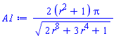 2*(r^2+1)*Pi/(2*r^8+3*r^4+1)^(1/2)
