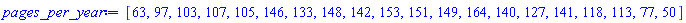 [63, 97, 103, 107, 105, 146, 133, 148, 142, 153, 151, 149, 164, 140, 127, 141, 118, 113, 77, 50]